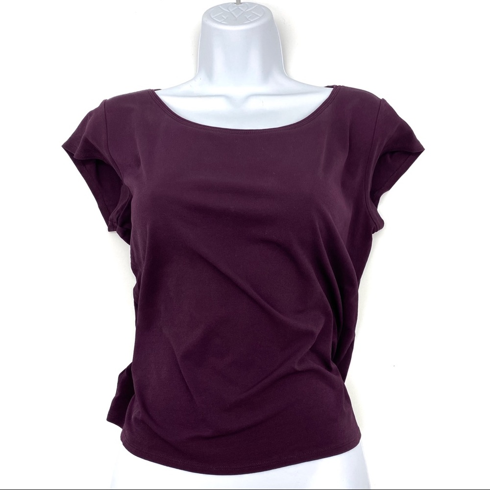 Plum 100% silk Eileen Fisher top size PM